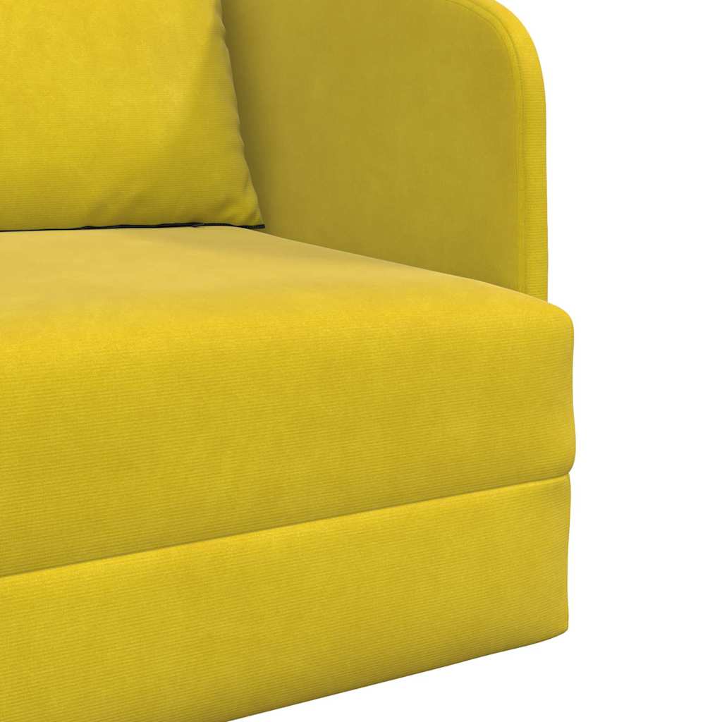 Sofa Bed Yellow 65 x 80 x 83 cm Velvet